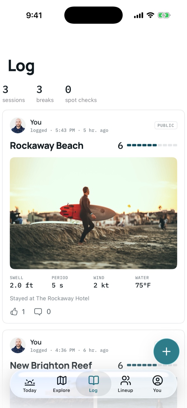 The Log: a session at Rockaway Beach with the conditions already filled in
